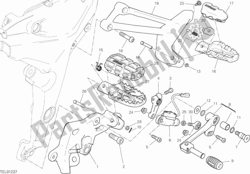 Wszystkie części do Podnó? Ki Lewe Ducati Multistrada 1260 Enduro USA 2020